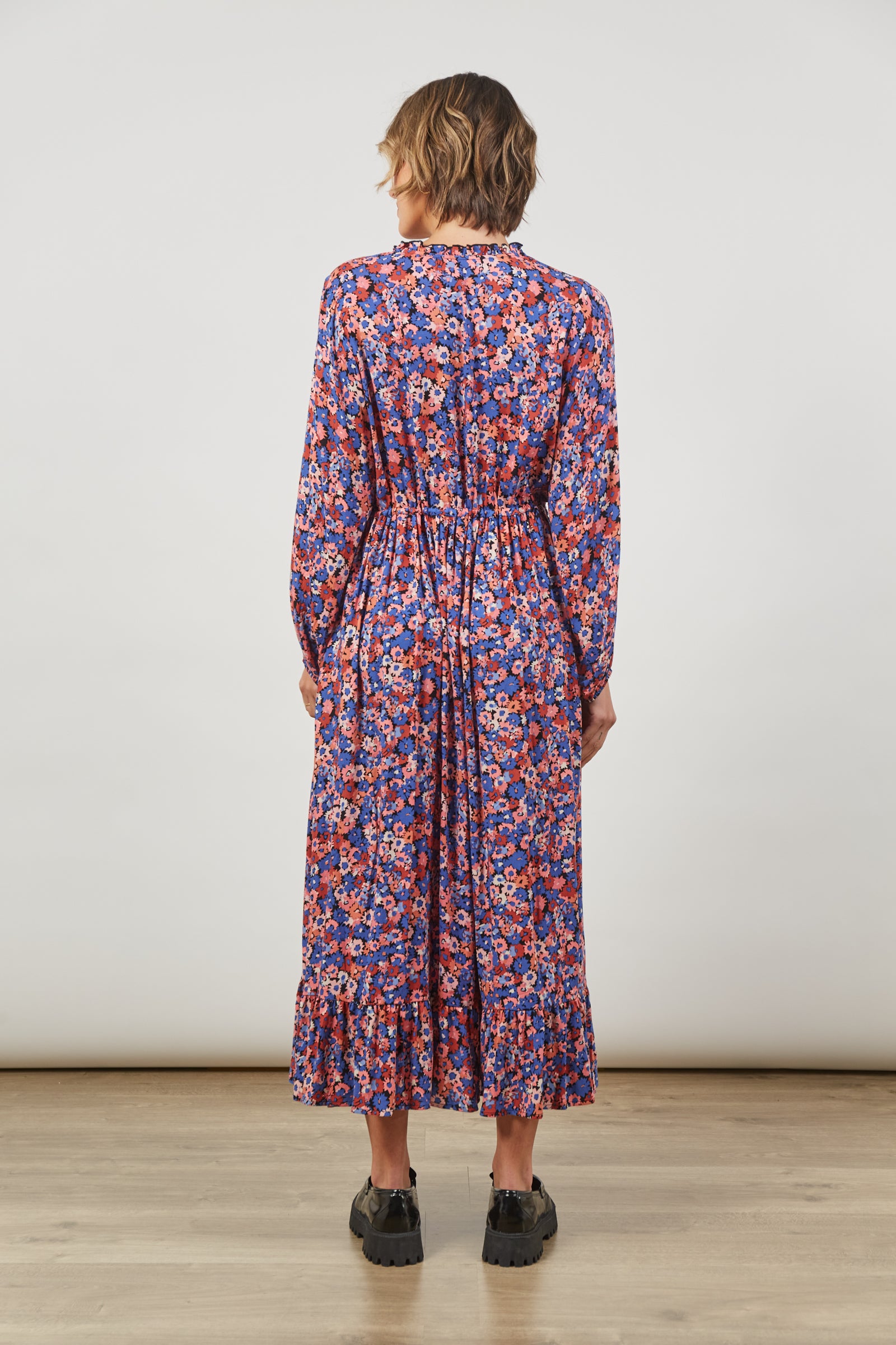Euphoria Tie Maxi - Azure Bloom - Isle of Mine Clothing - Dress Maxi Dressy