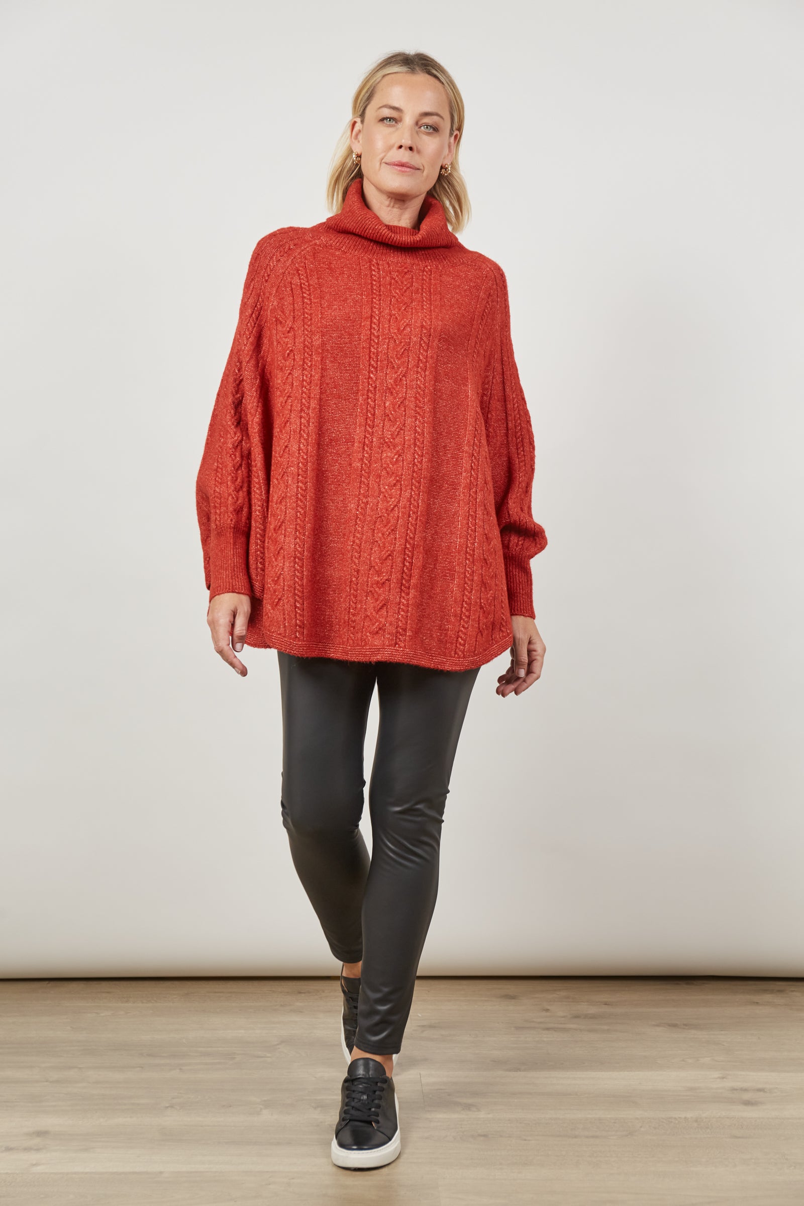 Renew Poncho - Picante - Isle of Mine Clothing - Knit Poncho One Size