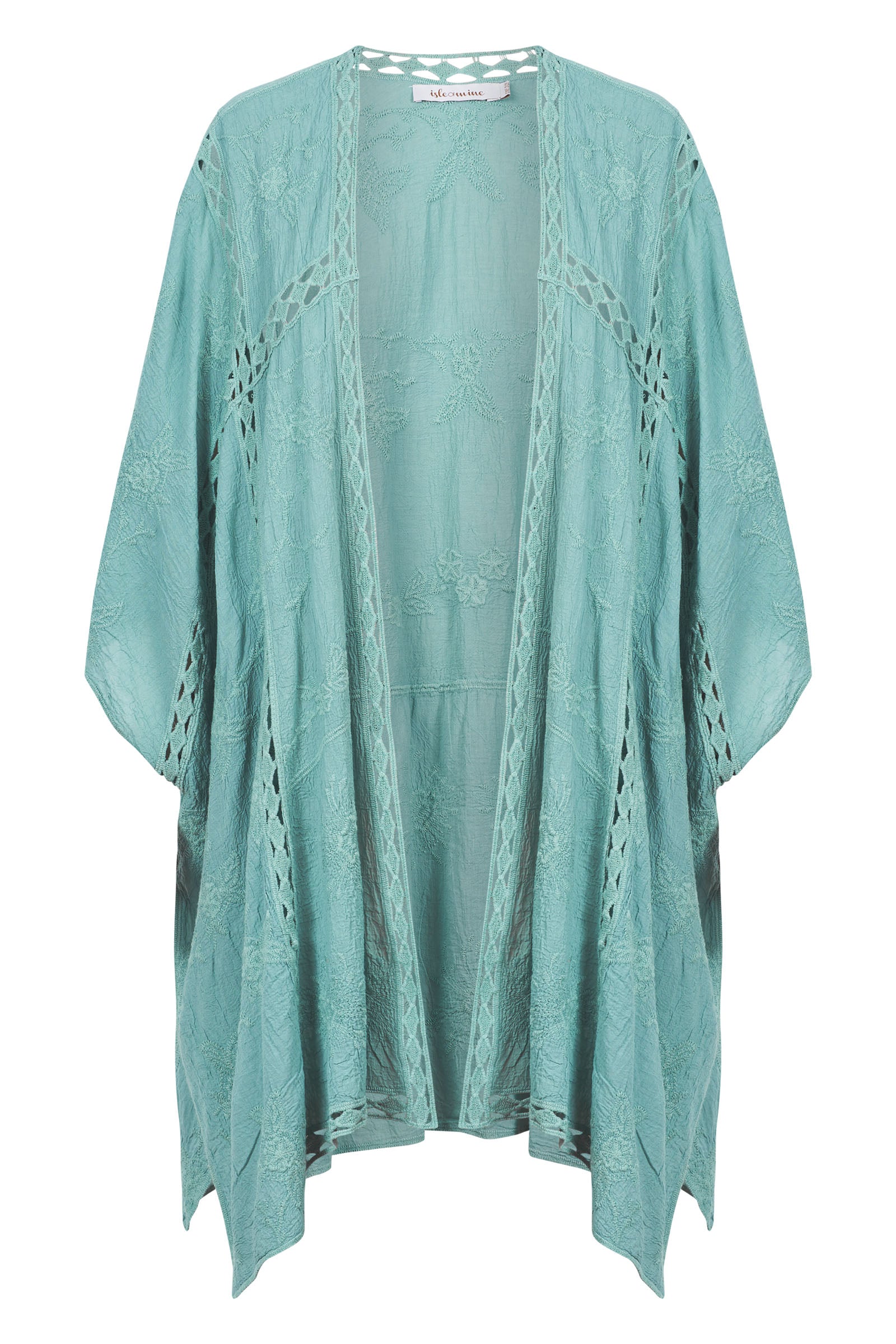 Fleur Cape - Seafoam - Isle of Mine Clothing - Kimono Cape Long One Size