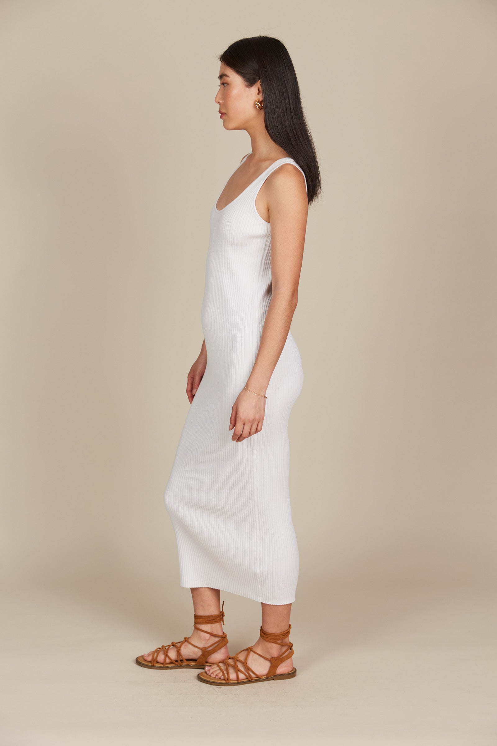 Adele Tank Dress - Lotus - Isle of Mine Clothing - Knit Dress Mid