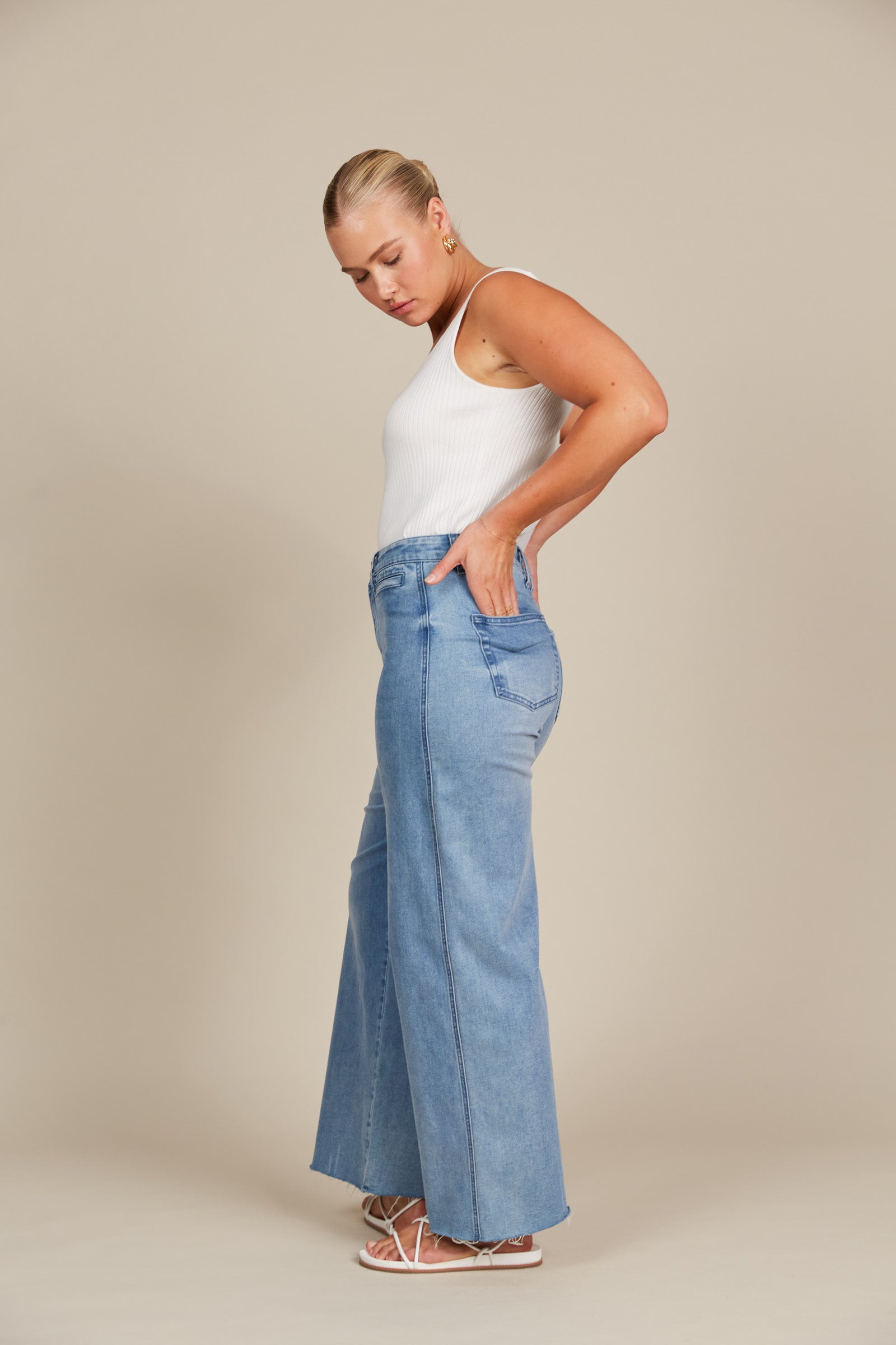 Tate Denim - Stellar - Isle of Mine Clothing - Denim Jean Wide Leg