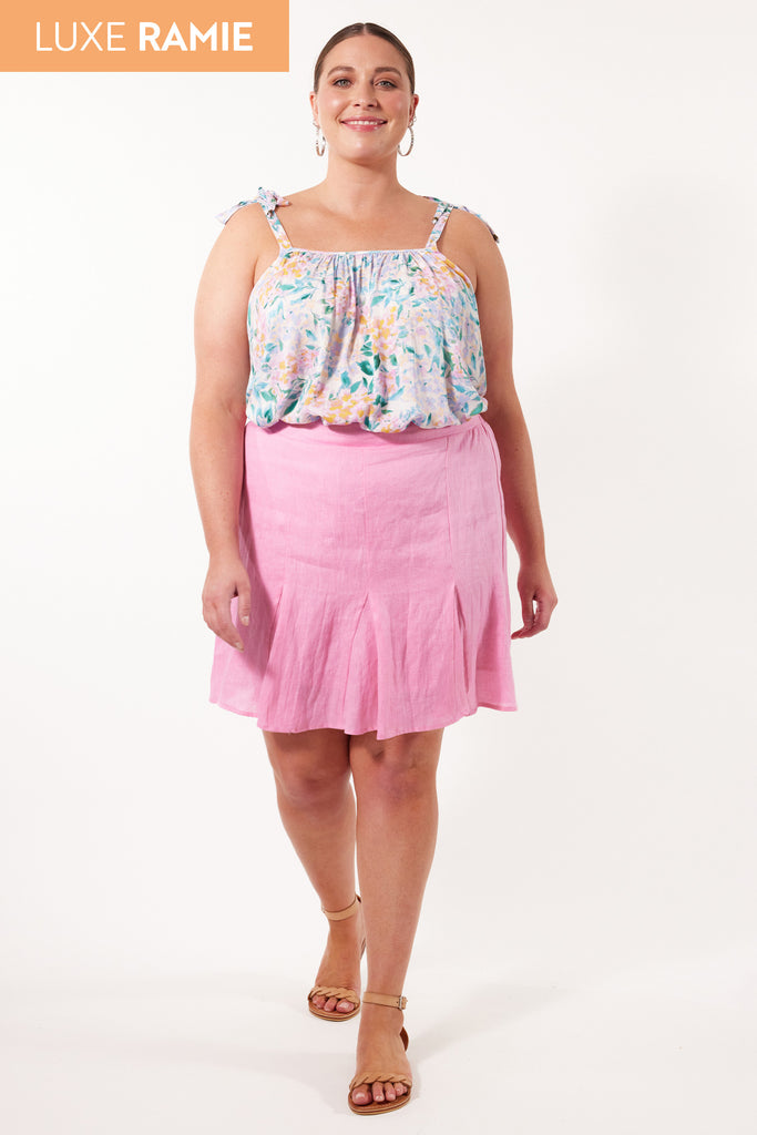 Gala Skirt - Peony - Isle of Mine Clothing - Skirt Mini Ramie