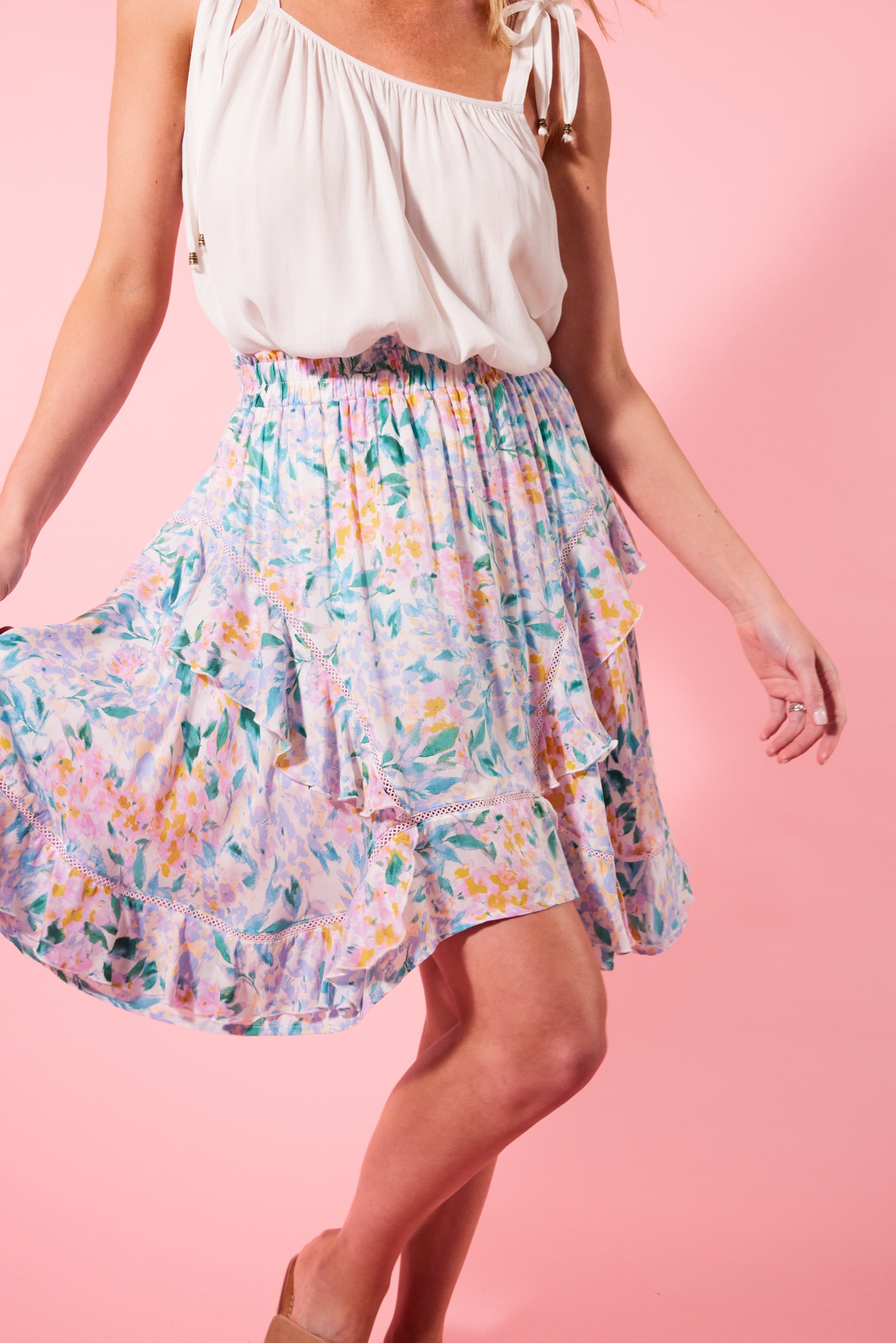 Botanical Skirt - Salt Hydrangea - Isle of Mine Clothing - Skirt Mini