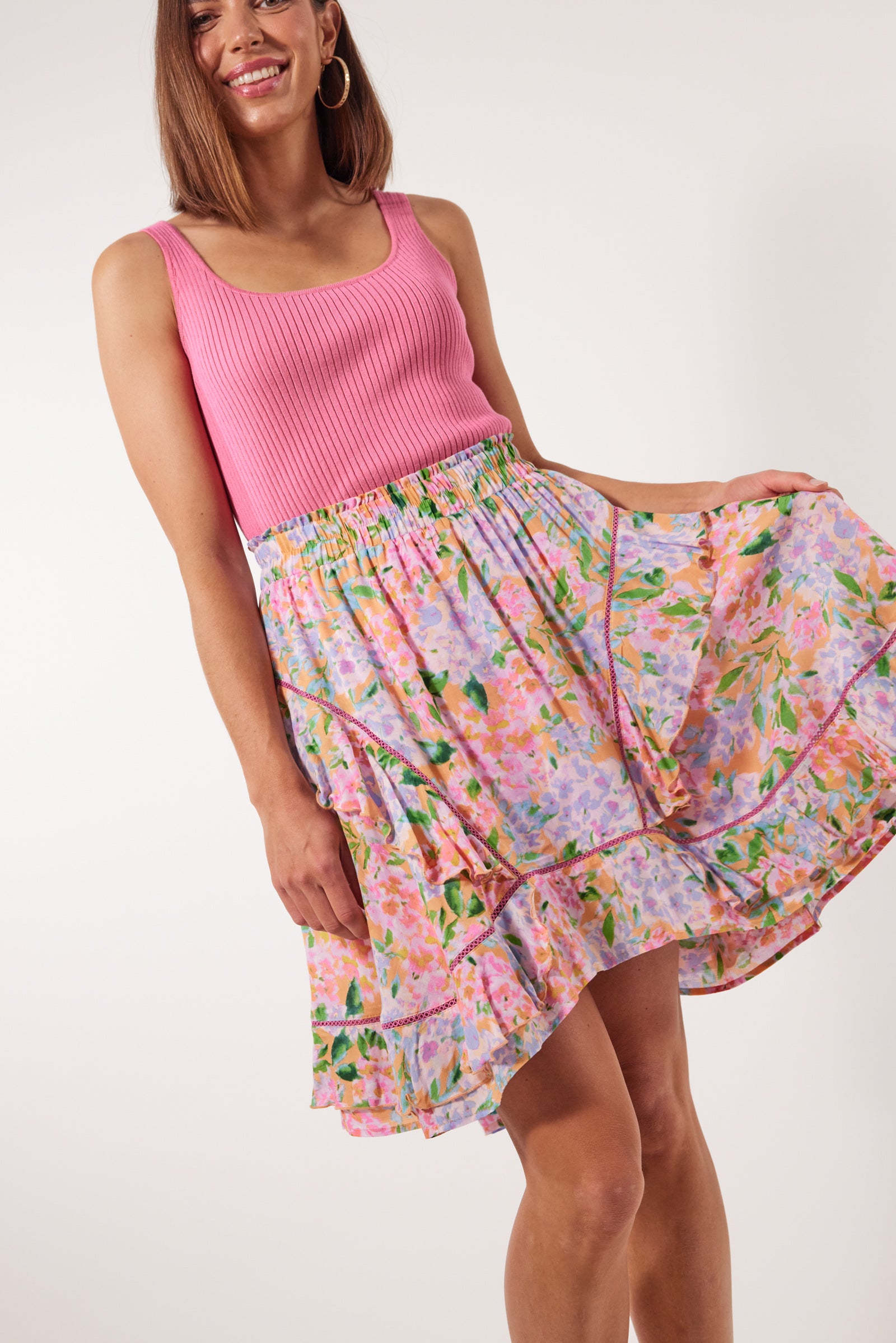 Botanical Skirt - Sunset Hydrangea - Isle of Mine Clothing - Skirt Mini