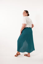 Botanical Midi Skirt - Teal - Isle of Mine Clothing - Skirt Mid