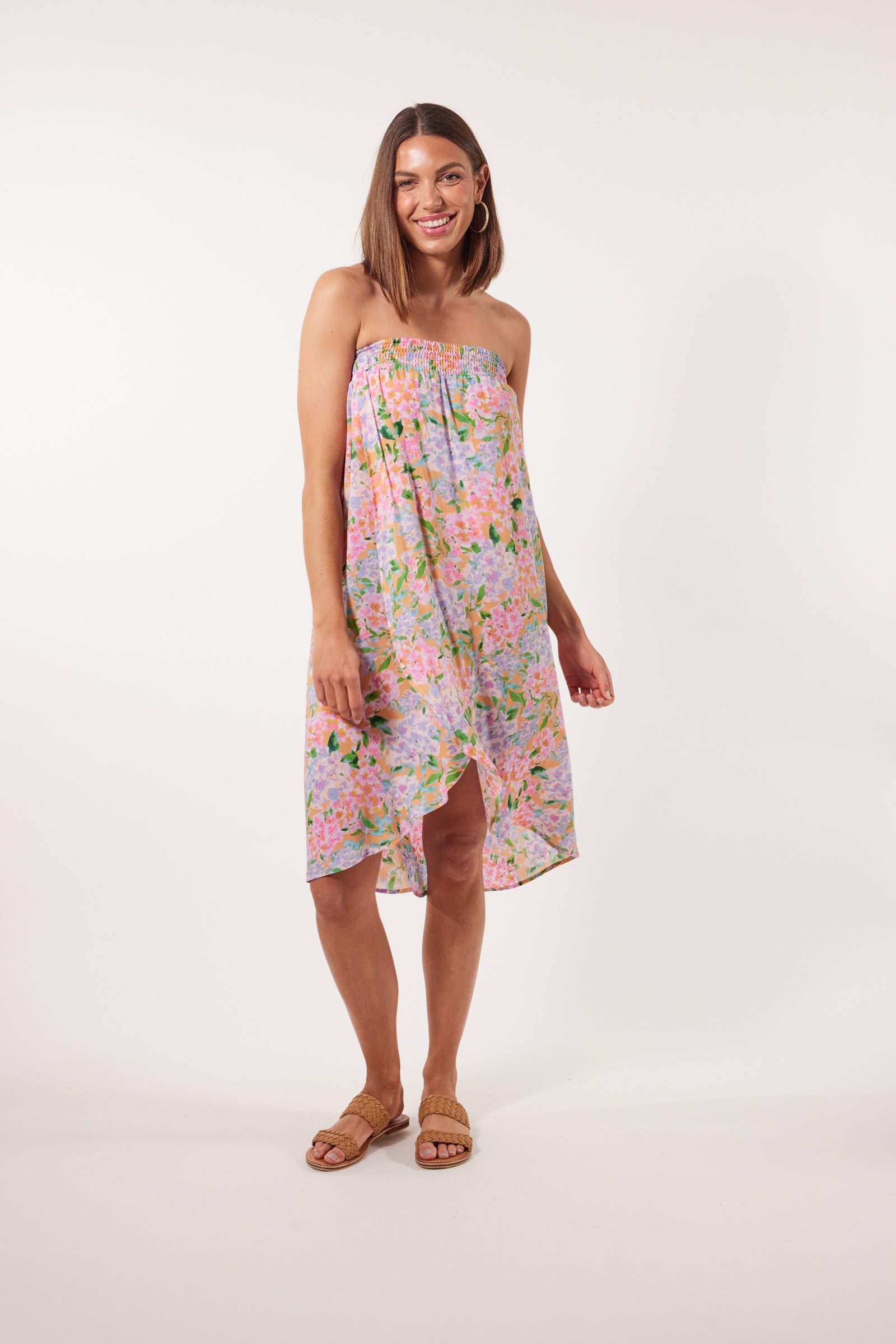 Botanical Midi Skirt - Sunset Hydrangea - Isle of Mine Clothing - Skirt Mid