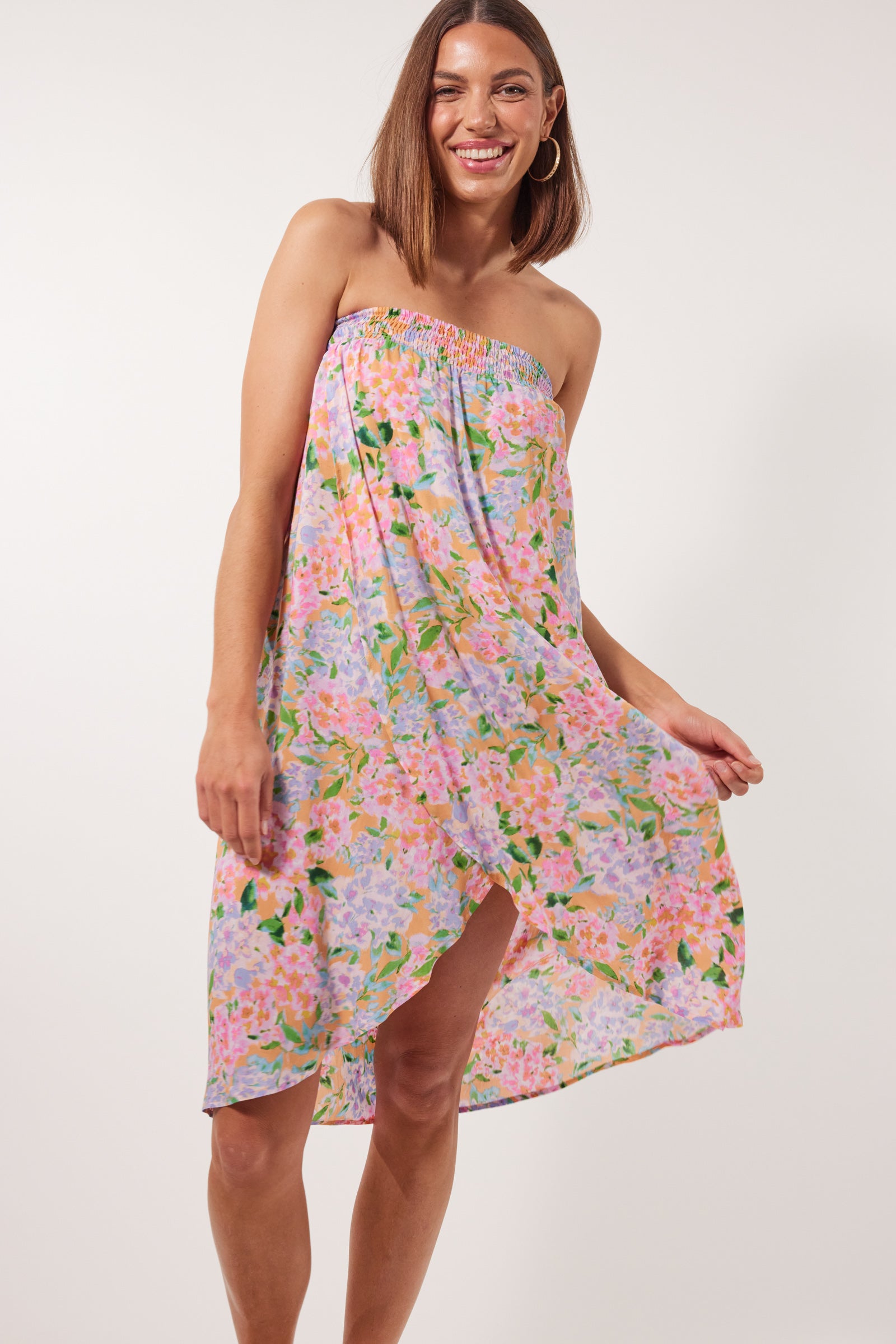 Botanical Midi Skirt - Sunset Hydrangea - Isle of Mine Clothing - Skirt Mid