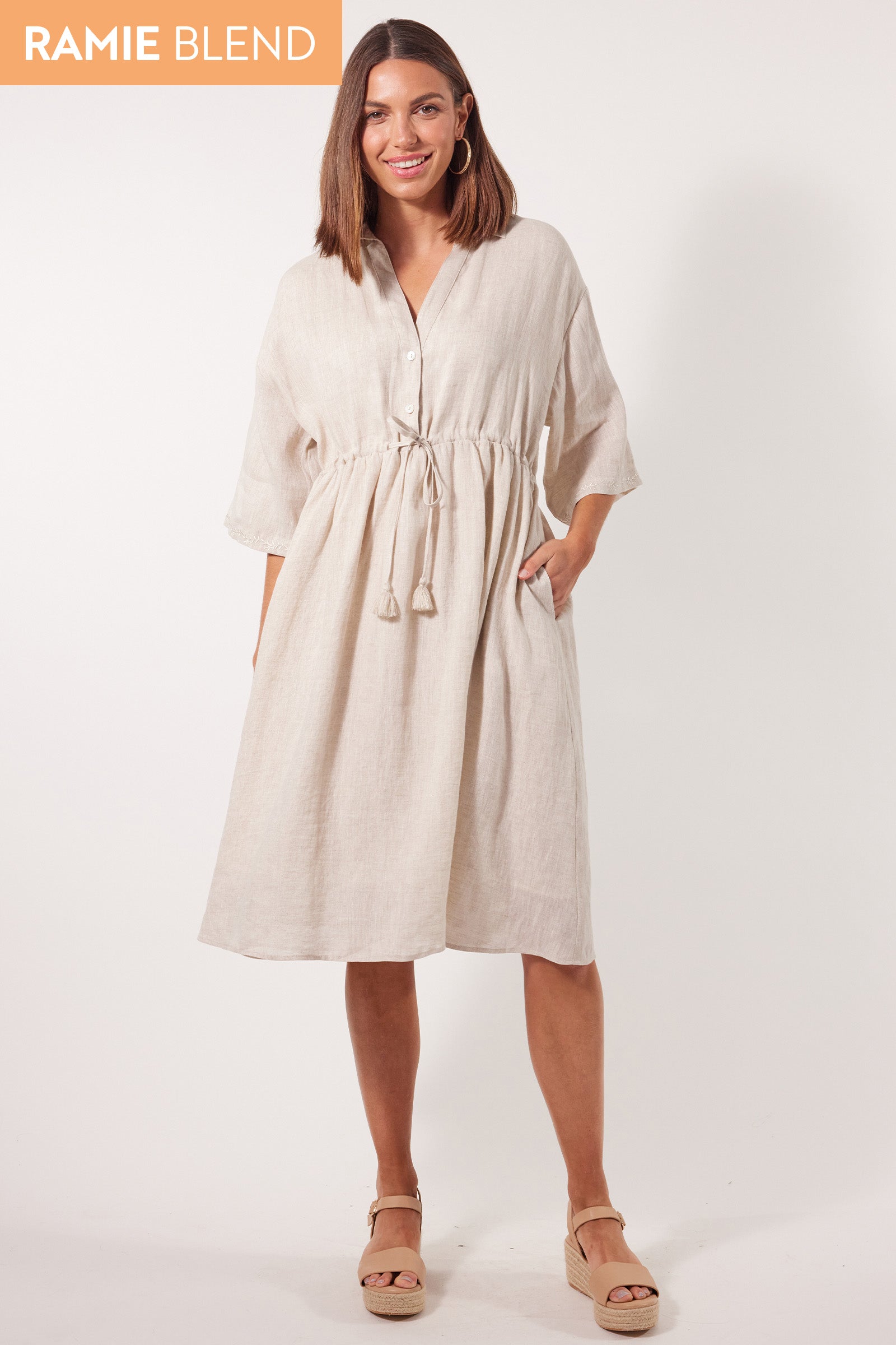 Gala Relax Dress - Canvas - Isle of Mine Clothing - Dress Mid One Size Linen