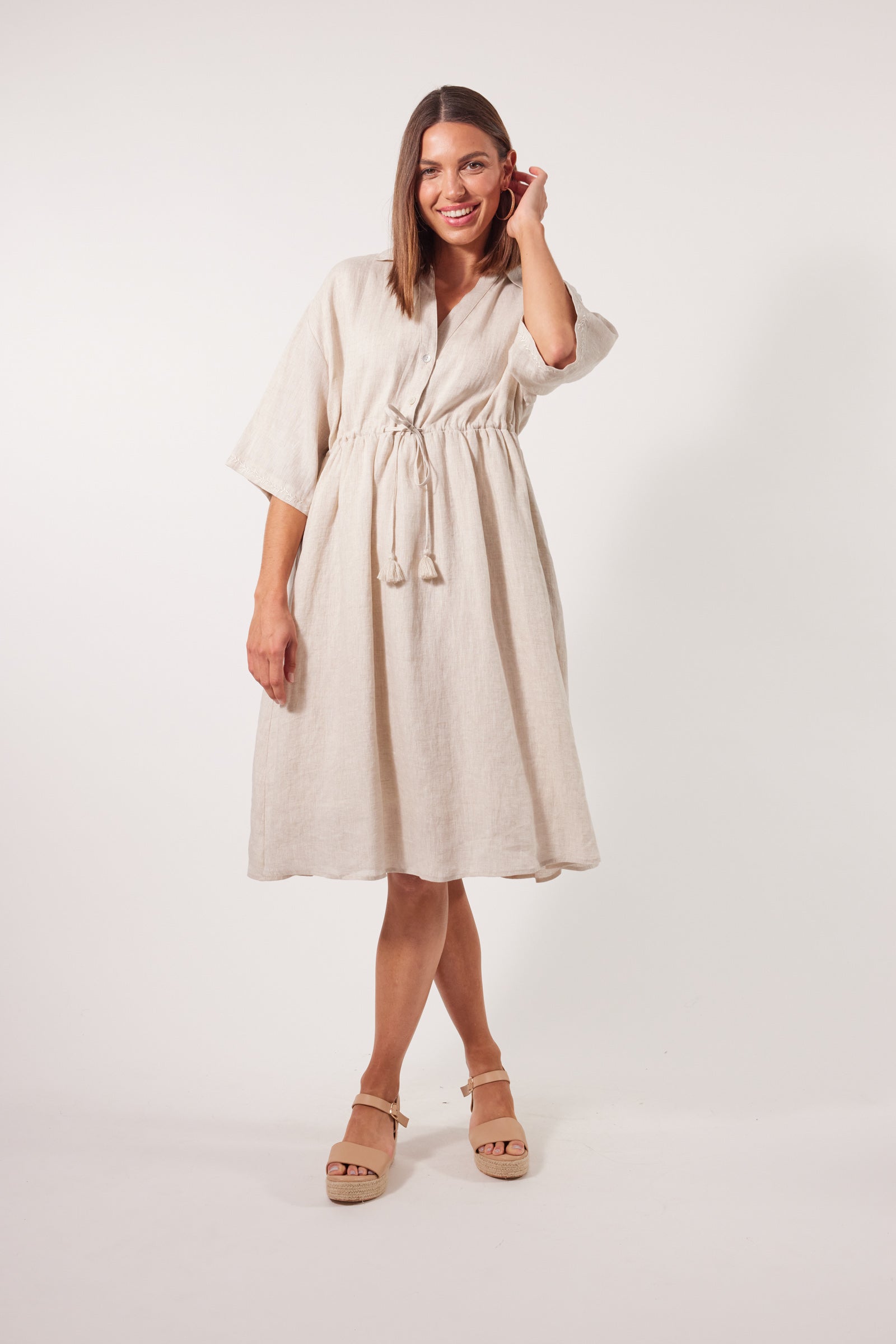 Gala Relax Dress - Canvas - Isle of Mine Clothing - Dress Mid One Size Linen