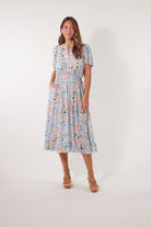 Botanical Midi Dress - Salt Hydrangea - Isle of Mine Clothing - Dress Mid