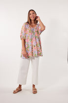 Botanical Relax Top - Sunset Hydrangea - Isle of Mine Clothing - Top S/S One Size
