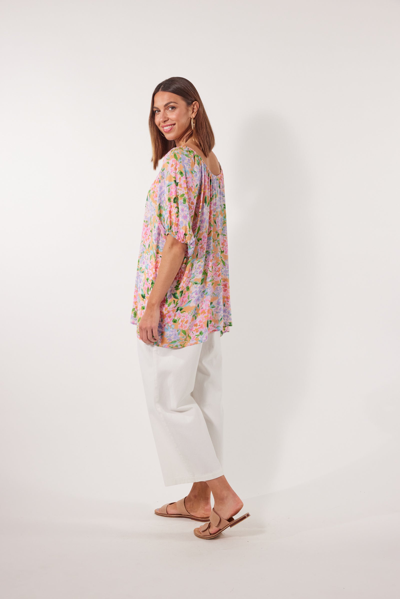 Botanical Relax Top - Sunset Hydrangea - Isle of Mine Clothing - Top S/S One Size