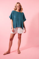 Gala Relax Top - Teal - Isle of Mine Clothing - Top One Size Ramie