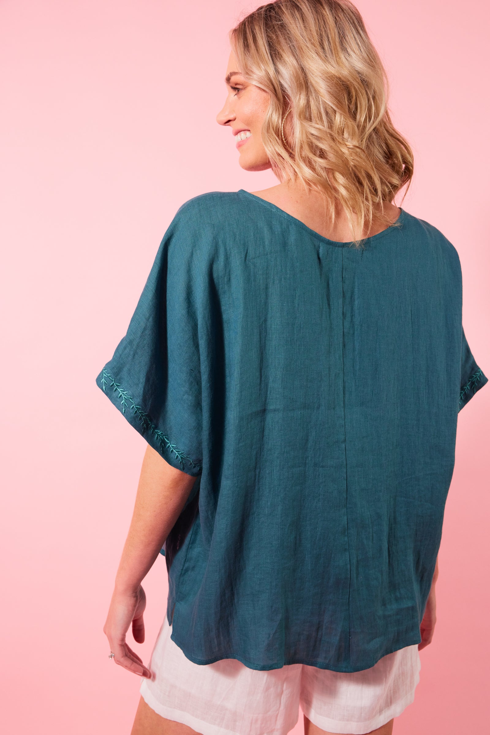Gala Relax Top - Teal - Isle of Mine Clothing - Top One Size Ramie