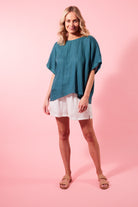 Gala Relax Top - Teal - Isle of Mine Clothing - Top One Size Ramie