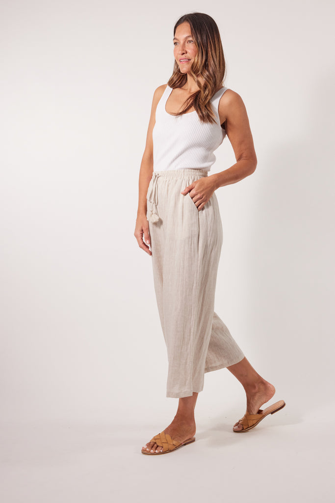 Gala Pant  - Canvas - Isle of Mine Clothing - Pant Relaxed Crop Linen