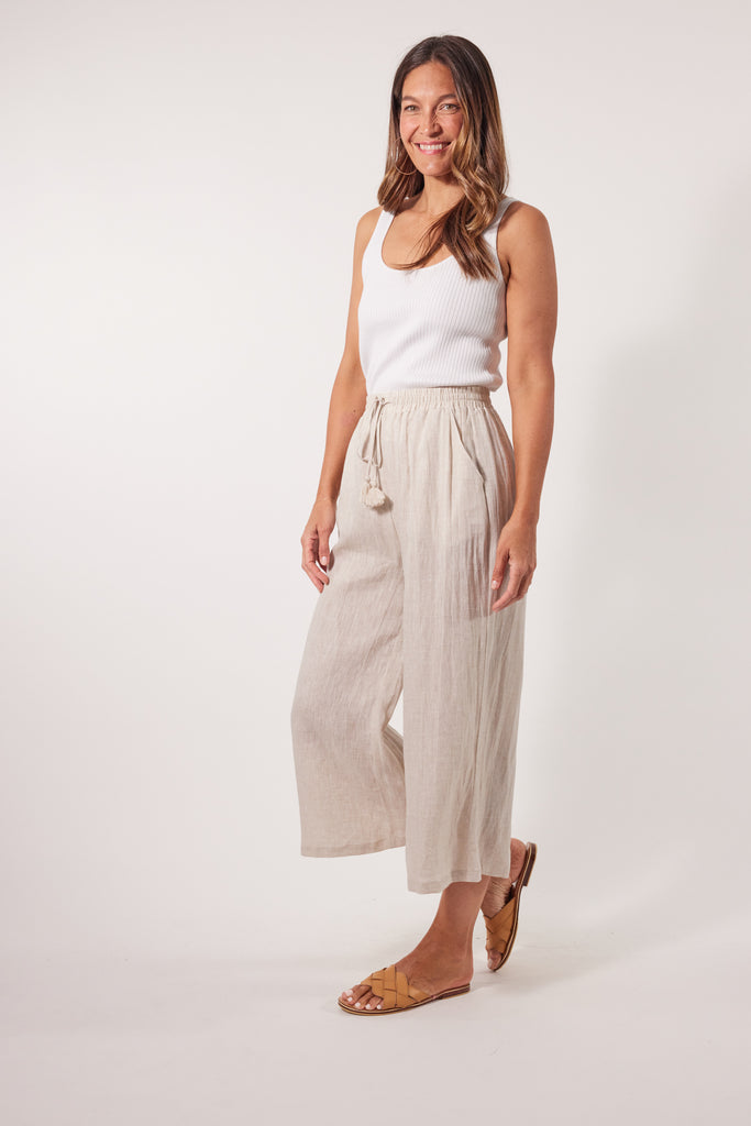Gala Pant  - Canvas - Isle of Mine Clothing - Pant Relaxed Crop Linen