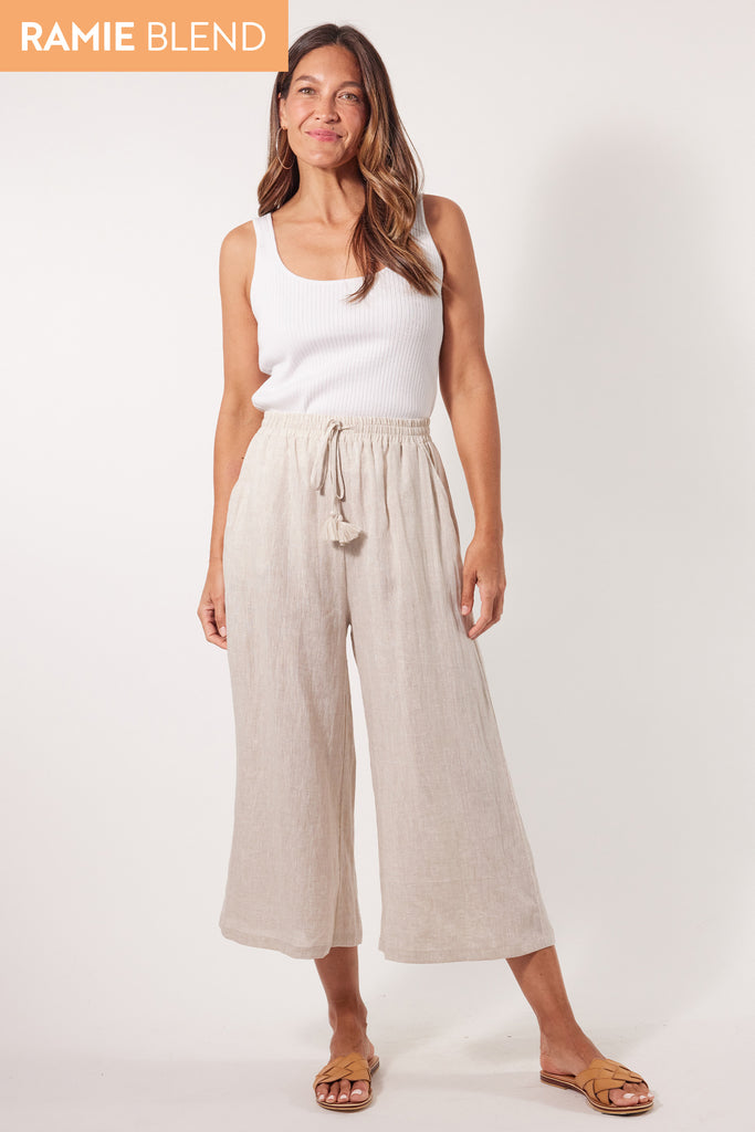 Gala Pant  - Canvas - Isle of Mine Clothing - Pant Relaxed Crop Linen