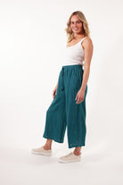 Gala Pant  - Teal - Isle of Mine Clothing - Pant Relaxed Crop Ramie