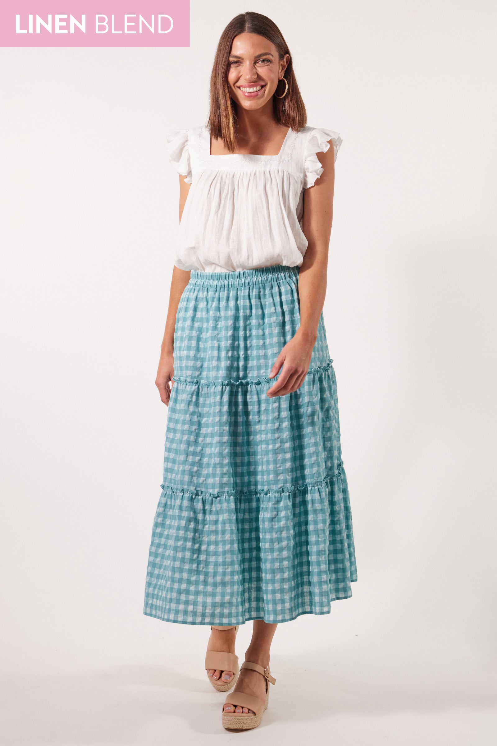 Alfresco Skirt - Haze - Isle of Mine Clothing - Skirt Mid Linen