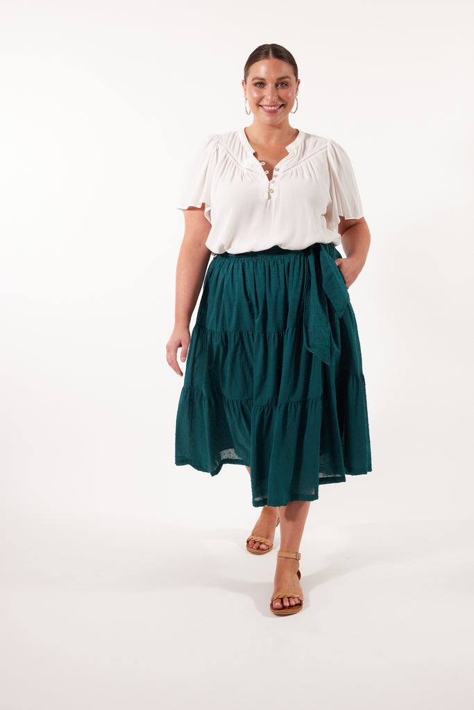 Soiree Skirt - Teal - Isle of Mine Clothing - Skirt Mid