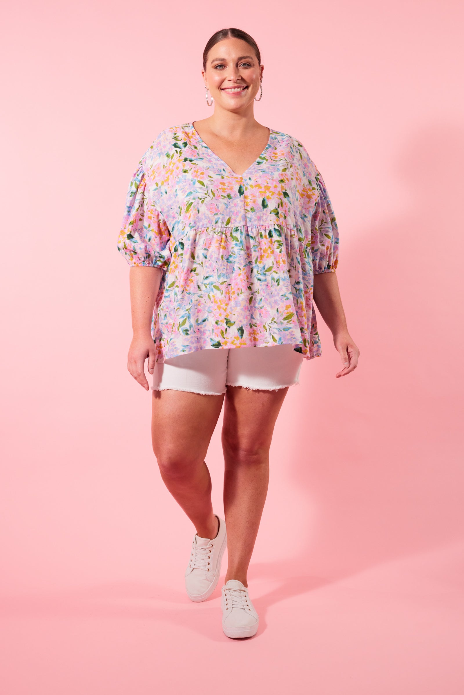 Flora Relax Top - Salt Hydrangea - Isle of Mine Clothing - Top S/S One Size