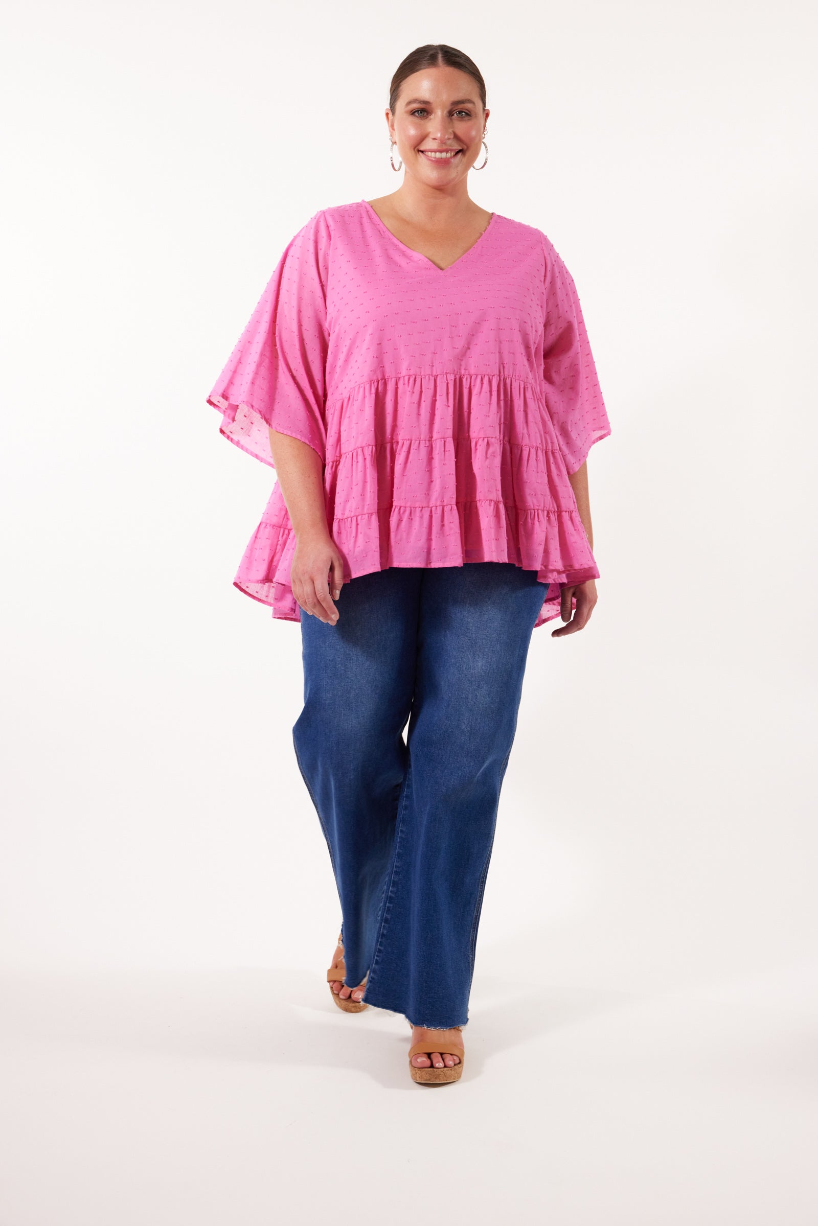 Soiree Relax Top - Camelia - Isle of Mine Clothing - Top 3/4 Sleeve One Size
