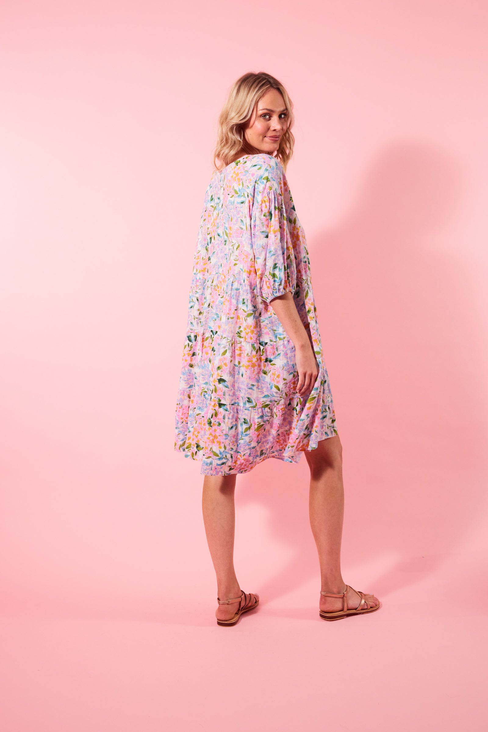 Flora Relax Dress - Salt Hydrangea - Isle of Mine Clothing - Dress Mid One Size