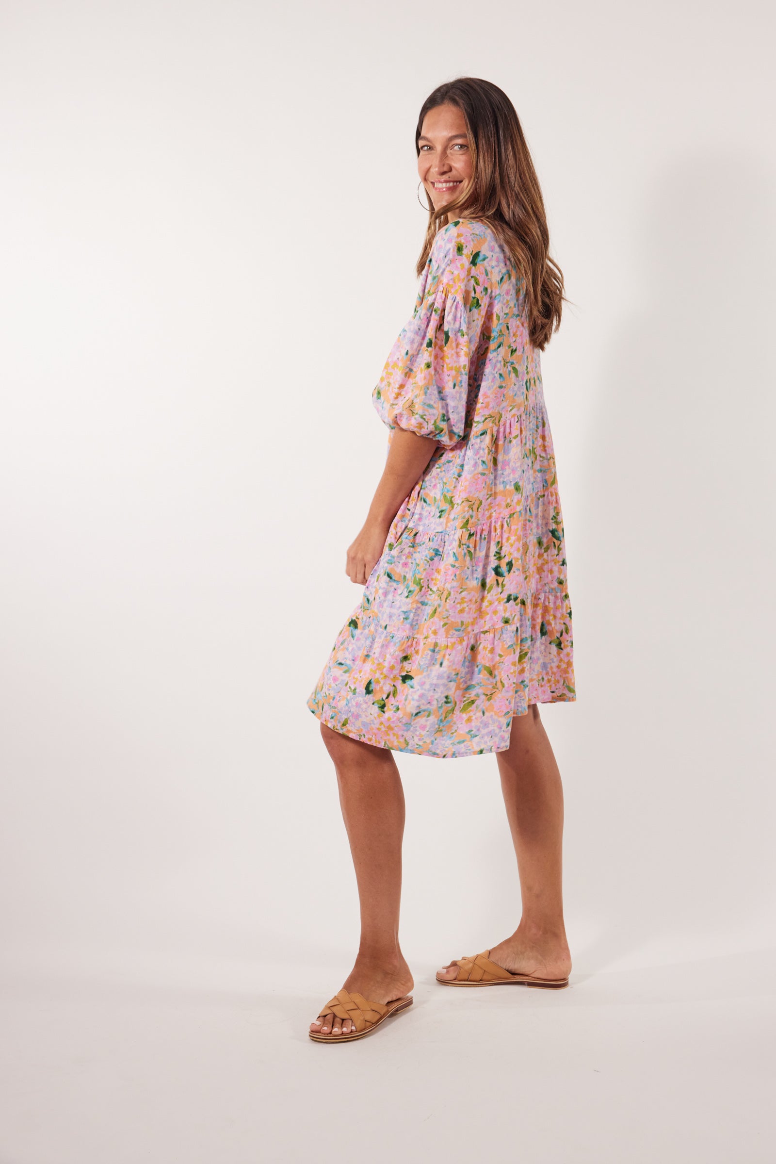 Flora Relax Dress - Sunset Hydrangea - Isle of Mine Clothing - Dress Mid One Size