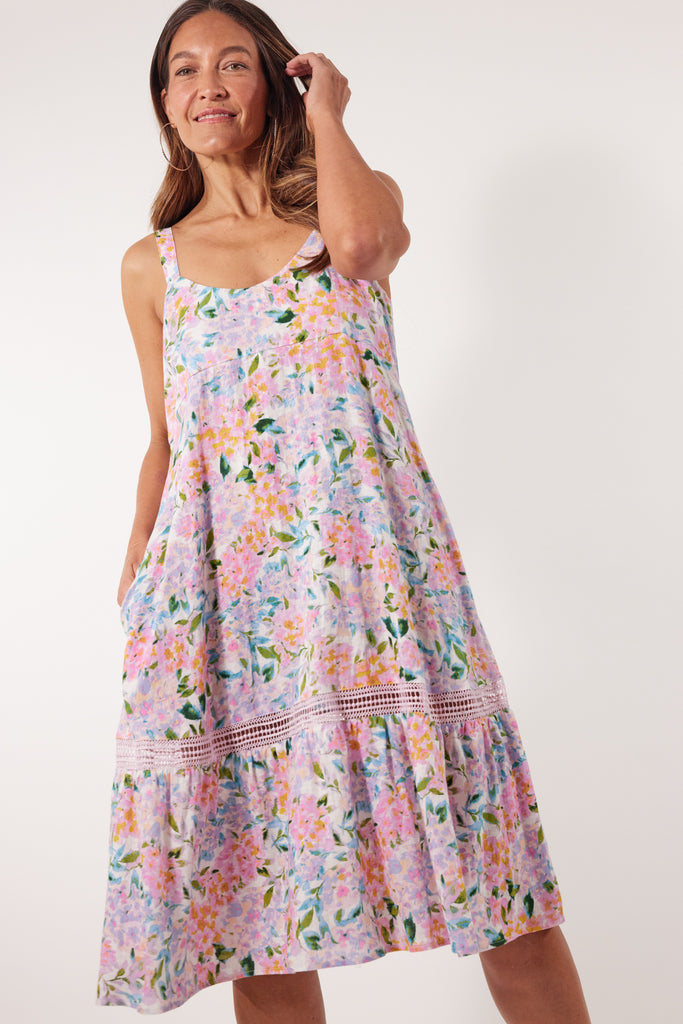 Flora Tank Dress - Salt Hydrangea - Isle of Mine Clothing - Dress Strappy Maxi