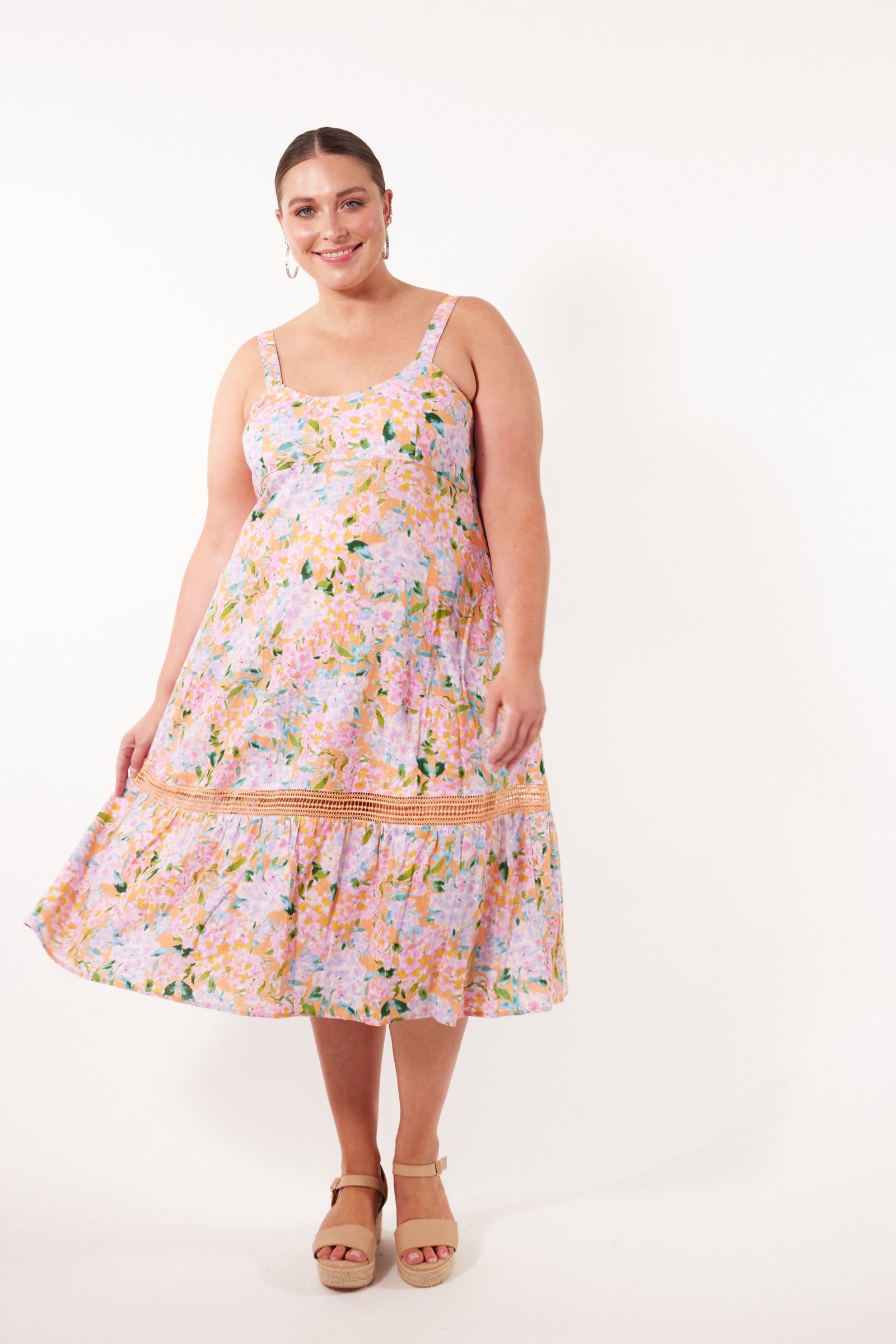 Flora Tank Dress - Sunset Hydrangea - Isle of Mine Clothing - Dress Strappy Maxi