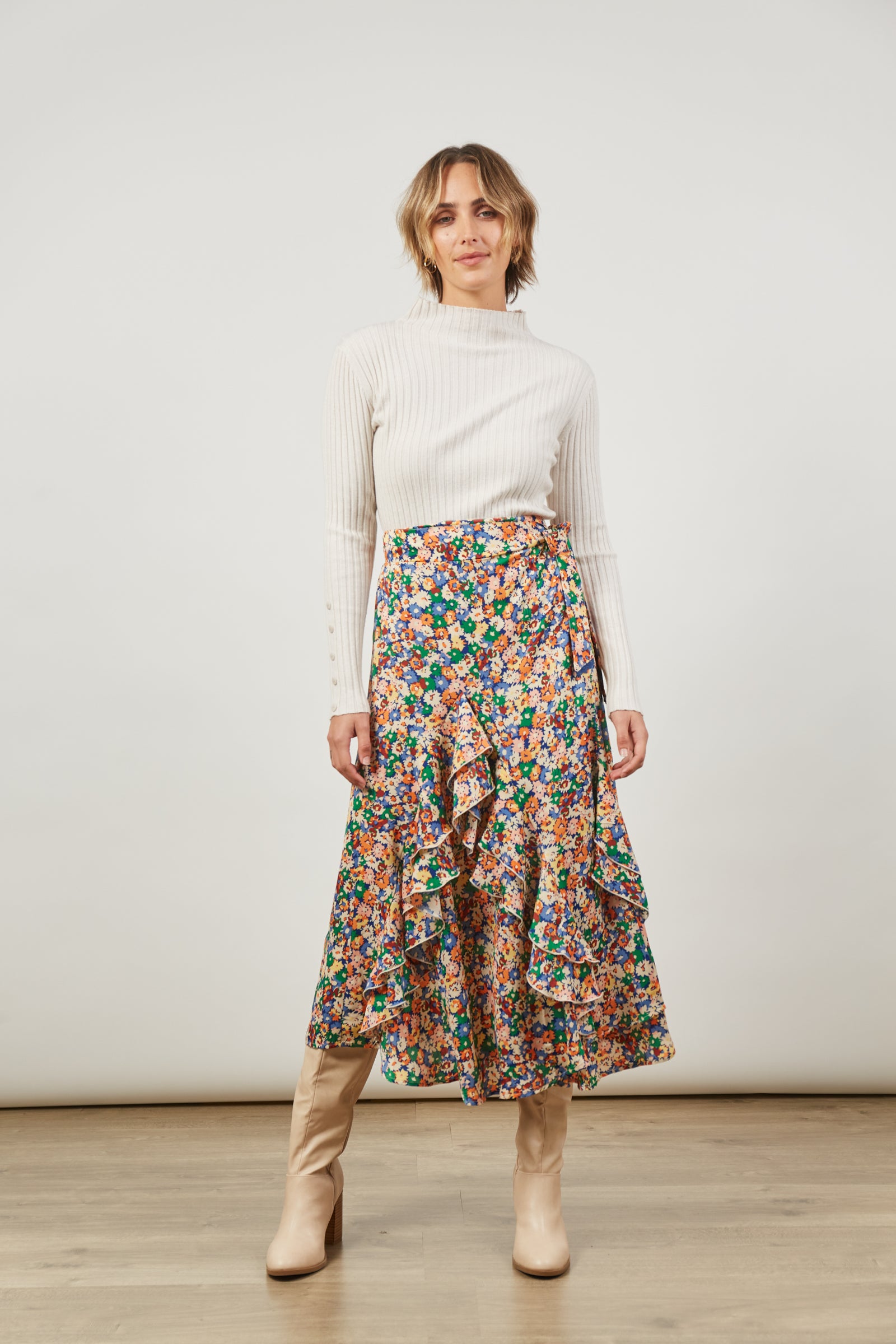 Romance Wrap Skirt Meadow Bloom