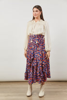 Romance Wrap Skirt - Azure Bloom - Isle of Mine Clothing - Skirt Maxi