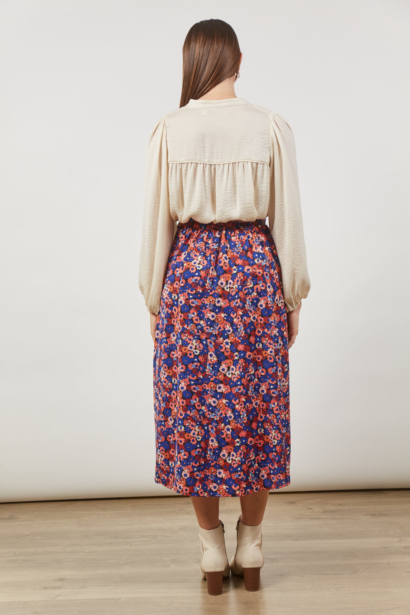 Romance Wrap Skirt - Azure Bloom - Isle of Mine Clothing - Skirt Maxi