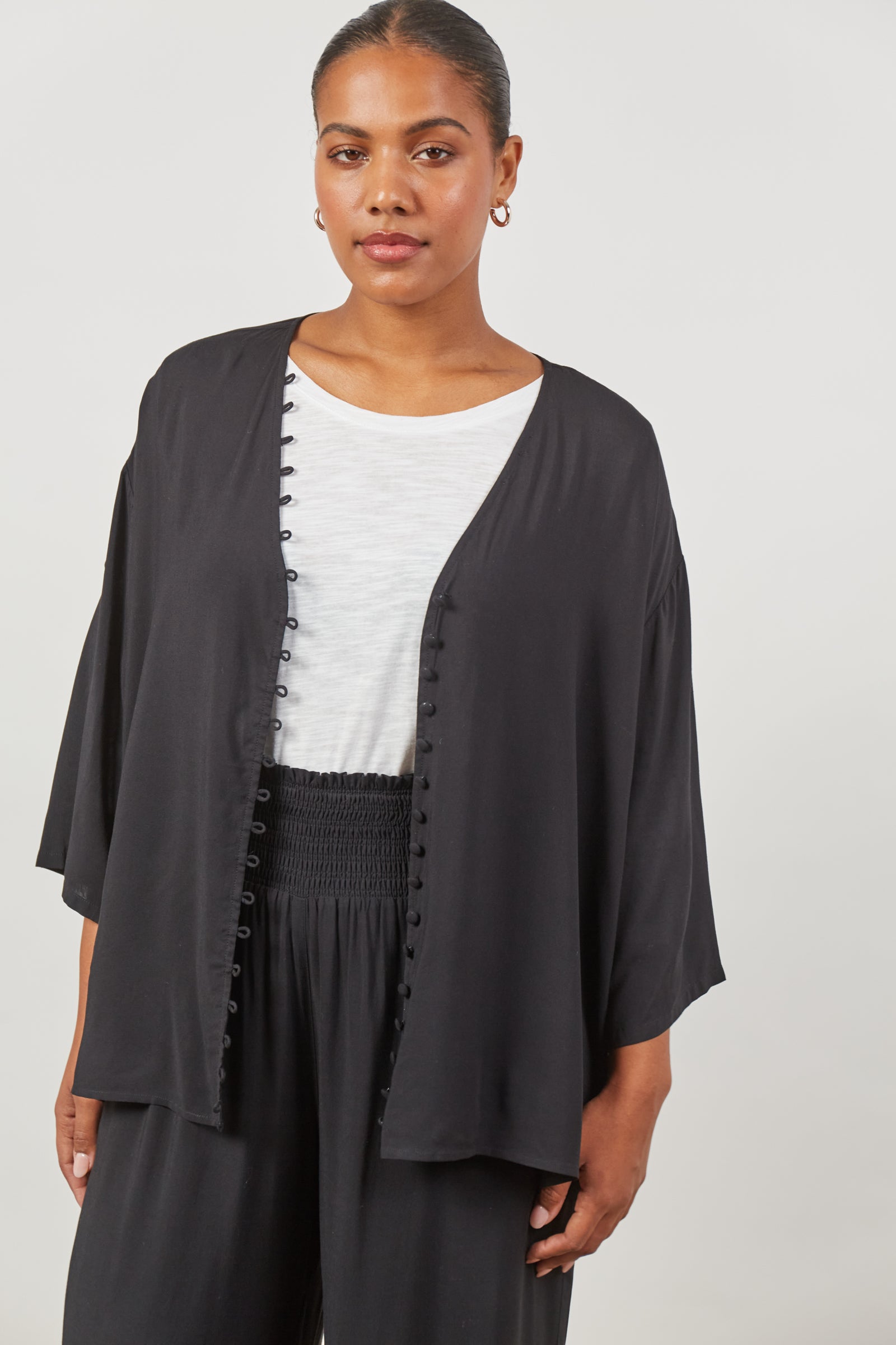 Euphoria Button Top - Onyx - Isle of Mine Clothing - Top One Size Dressy