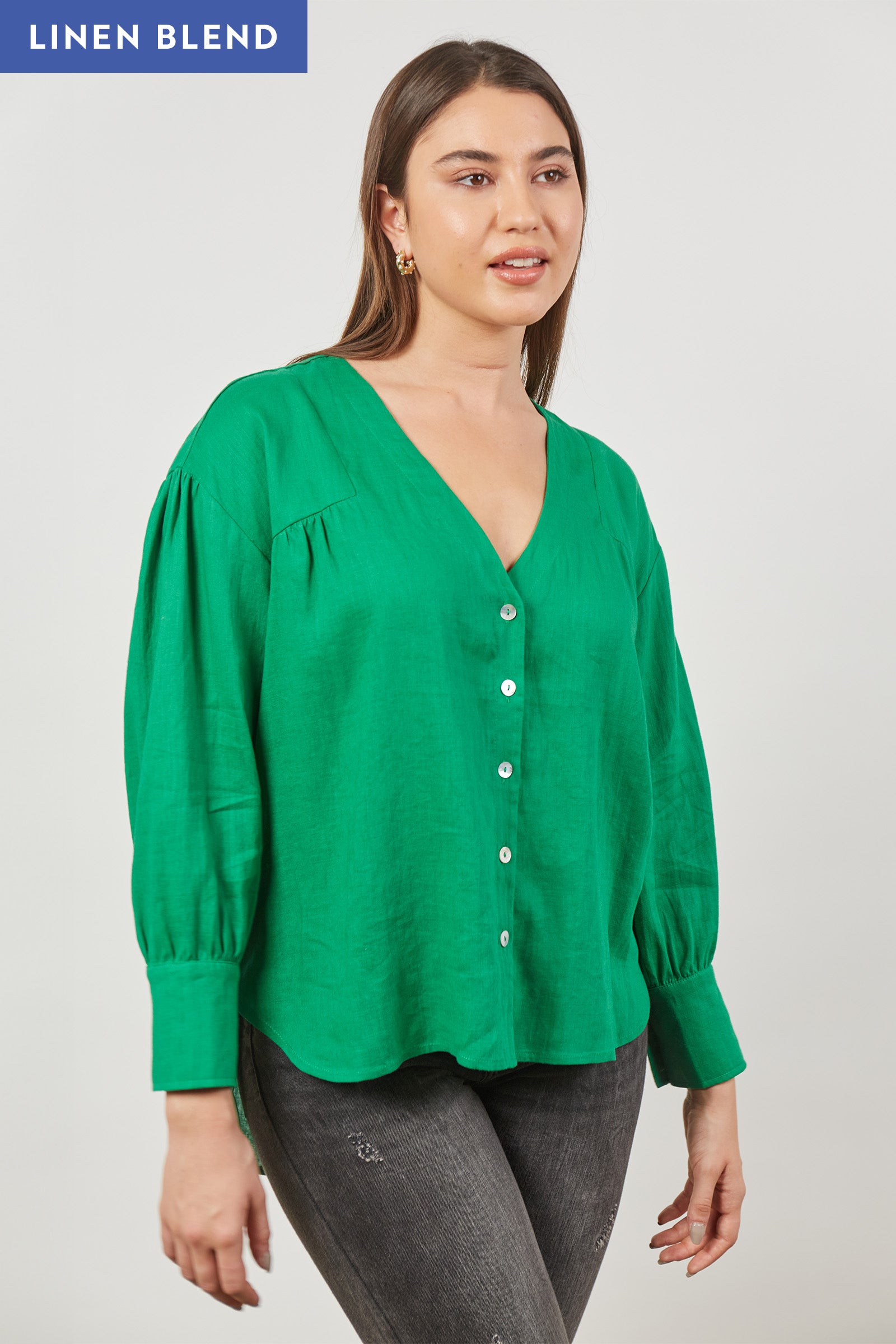 Panorama Blouse - Meadow - Isle of Mine Clothing - Top L/S Linen