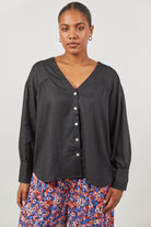 Panorama Blouse - Onyx - Isle of Mine Clothing - Top L/S Linen
