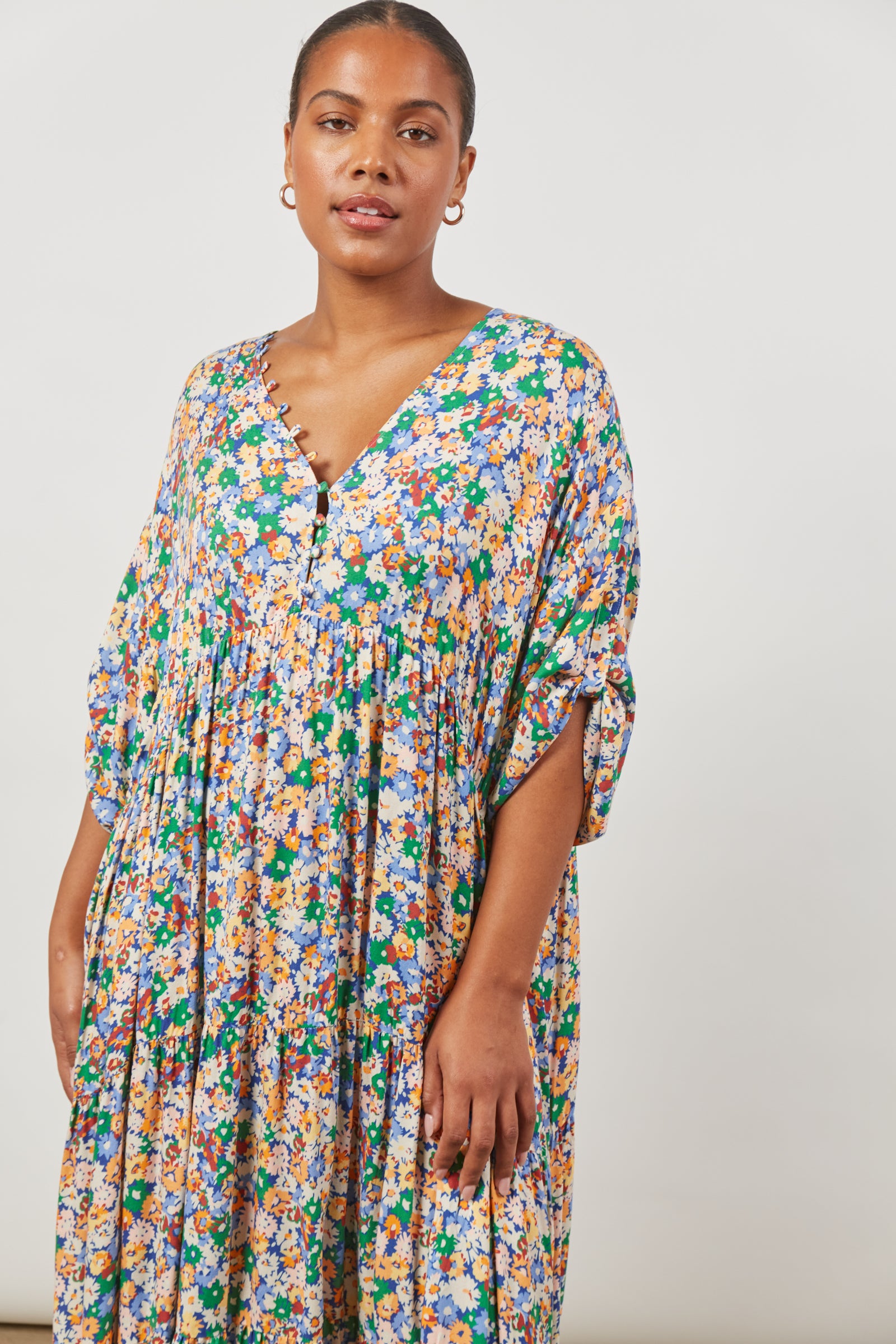 Euphoria Button Maxi - Meadow Bloom - Isle of Mine Clothing - Dress Maxi One Size