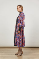 Euphoria Tie Kimono - Azure Bloom - Isle of Mine Clothing - Kimono Cape Long One Size