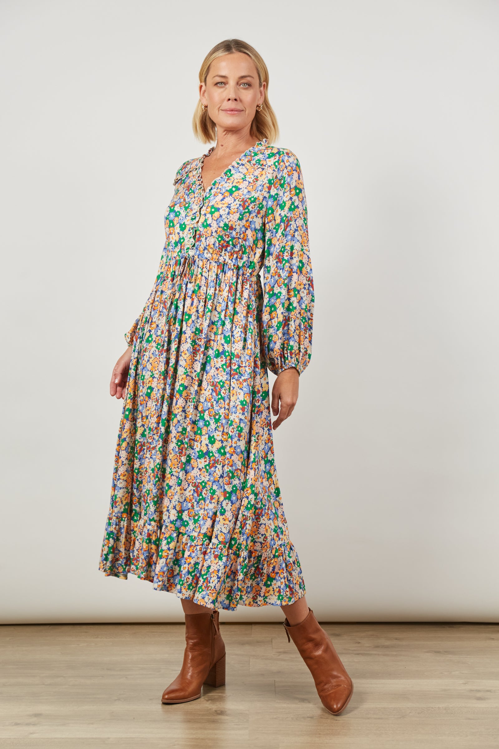 Euphoria Tie Maxi - Meadow Bloom - Isle of Mine Clothing - Dress Maxi Dressy