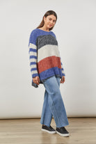 Serene Stripe Jumper - Azure Stripe - Isle of Mine Clothing - Knit Jumper One Size