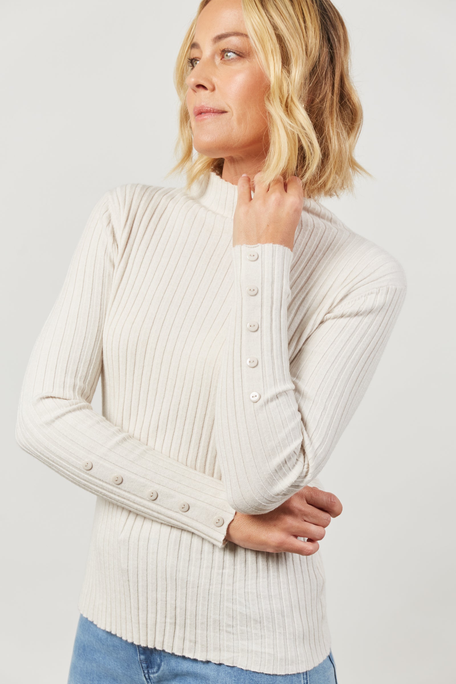 Skyline Knit Top - Creme - Isle of Mine Clothing - Knit Top L/S