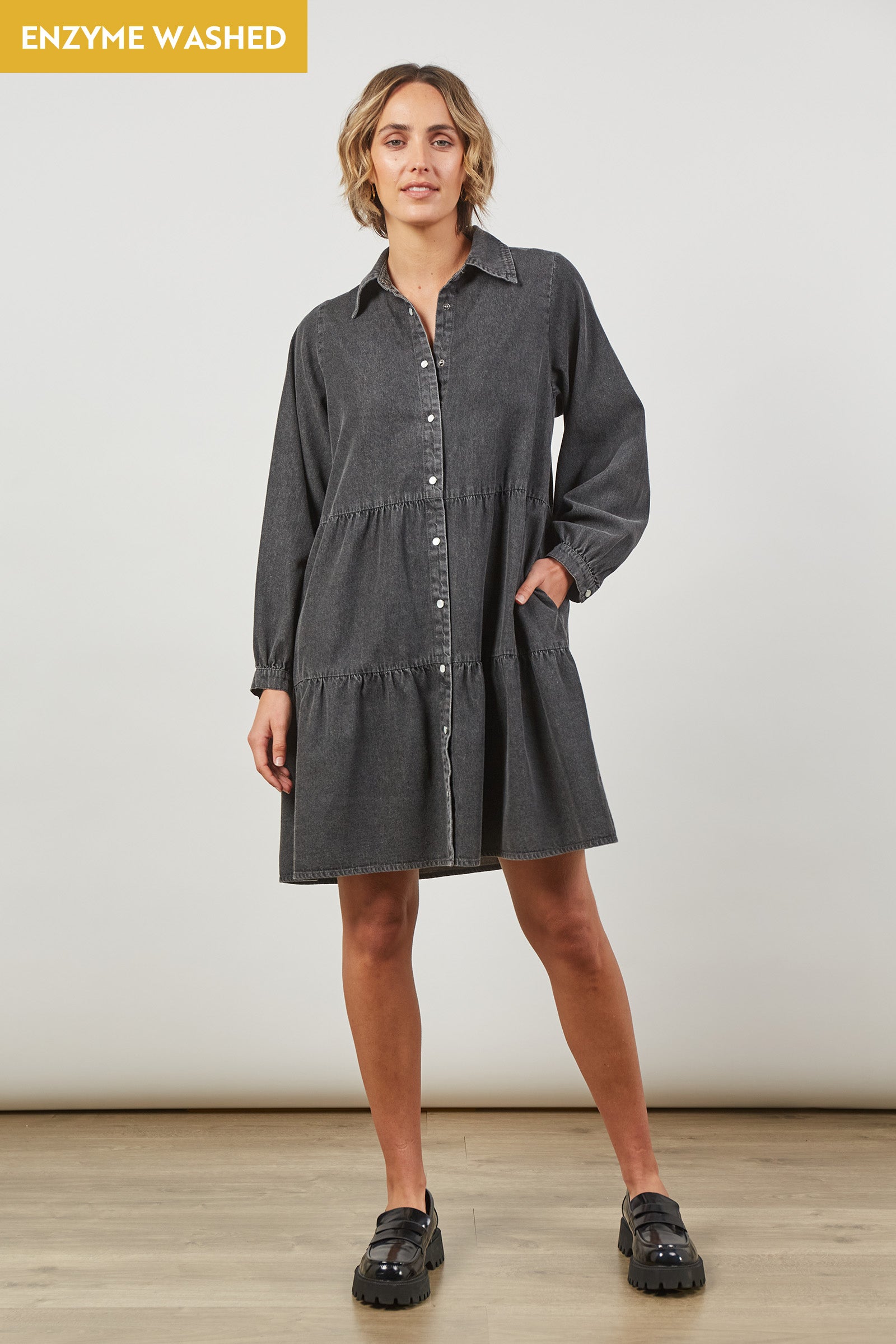 Urban Dress - Ash - Isle of Mine Clothing - Shirt Dress Mid