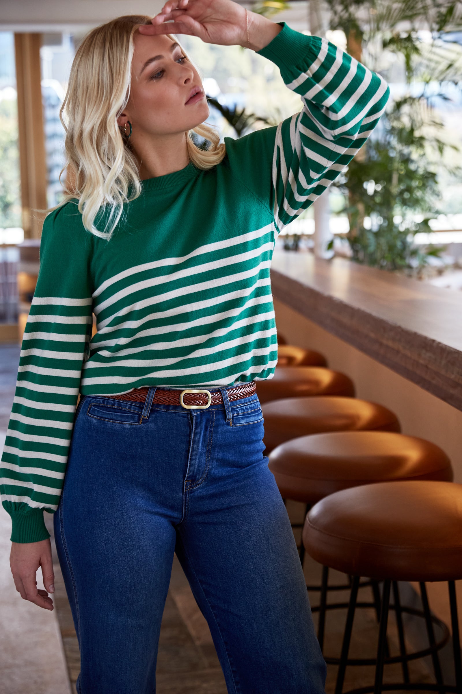 Cosmo Stripe Jumper - Meadow - Isle of Mine Clothing - Knit Jumper