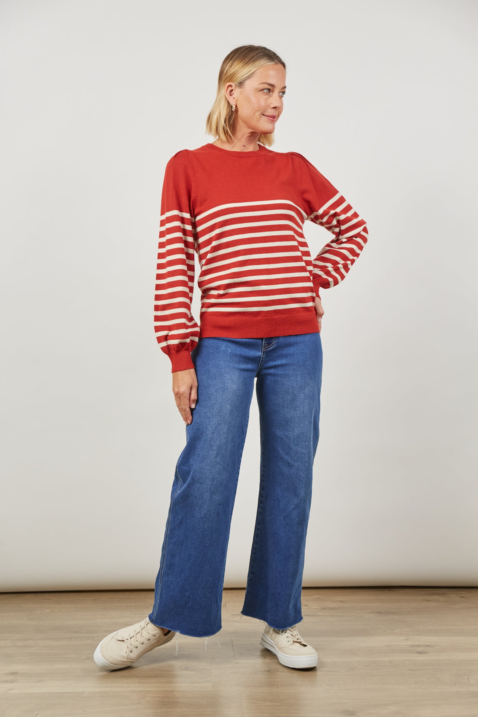Cosmo Stripe Jumper - Picante - Isle of Mine Clothing - Knit Jumper