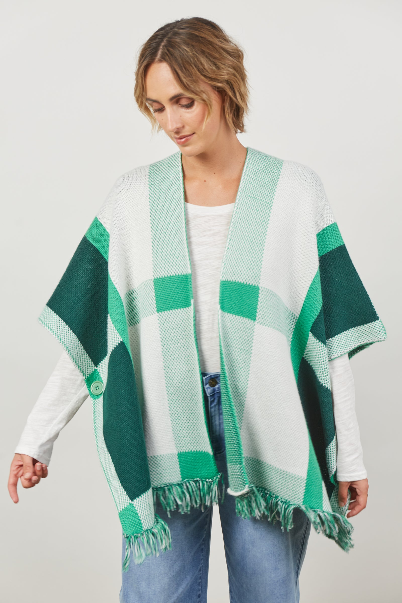 Vista Cape - Meadow - Isle of Mine Clothing - Knit Cape One Size