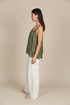 Esme Tank - Olive - Isle of Mine Clothing - Top Strappy