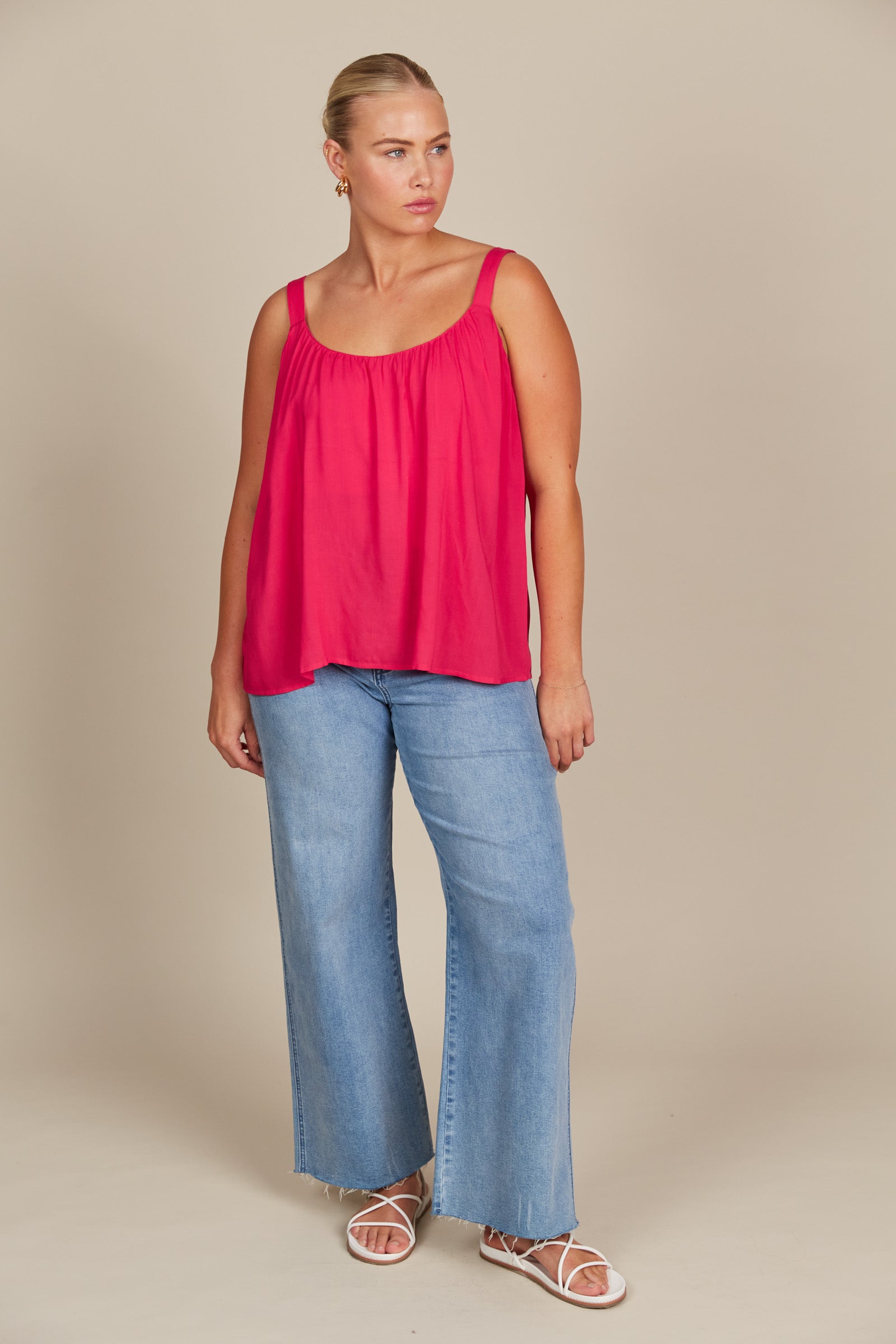 Esme Tank - Raspberry - Isle of Mine Clothing - Top Strappy