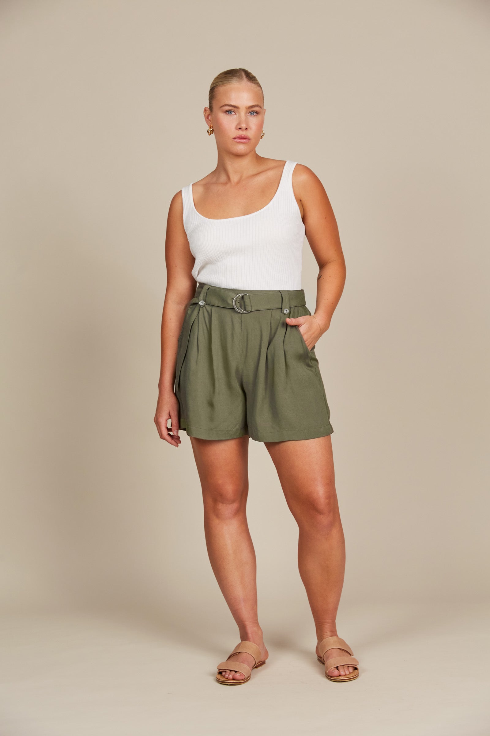 Esme Short - Olive - Isle of Mine Clothing - Short Casual