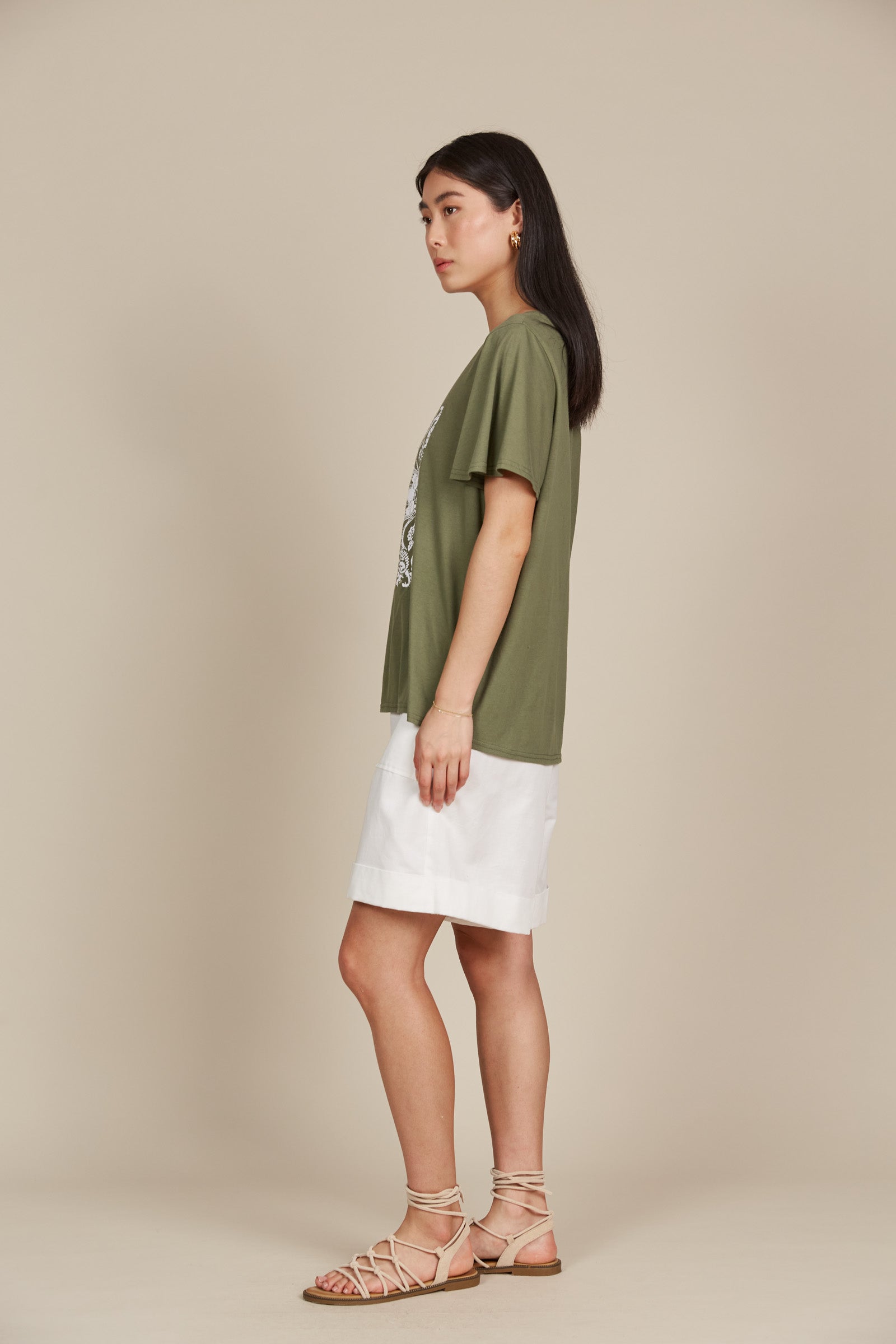 Esme Tshirt - Olive - Isle of Mine Clothing - Top Tshirt S/S